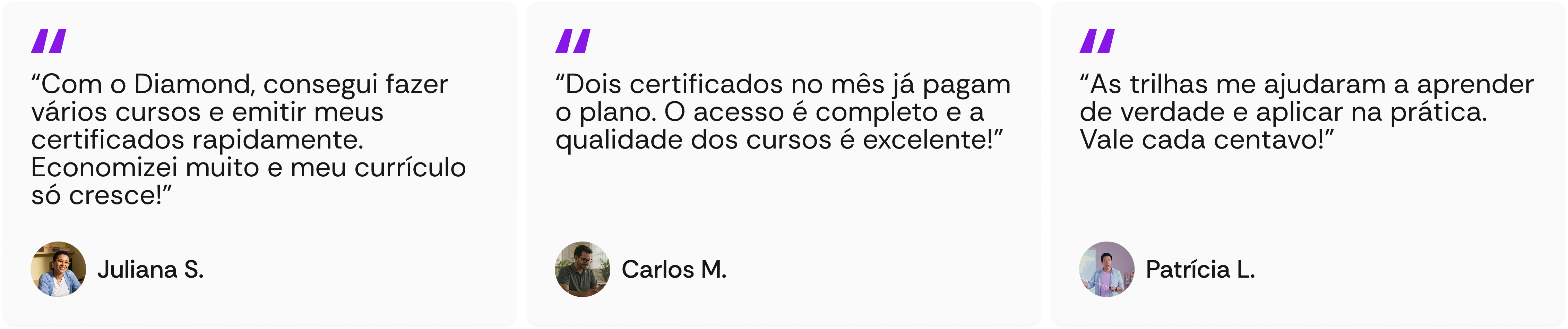 Comentários de alunos