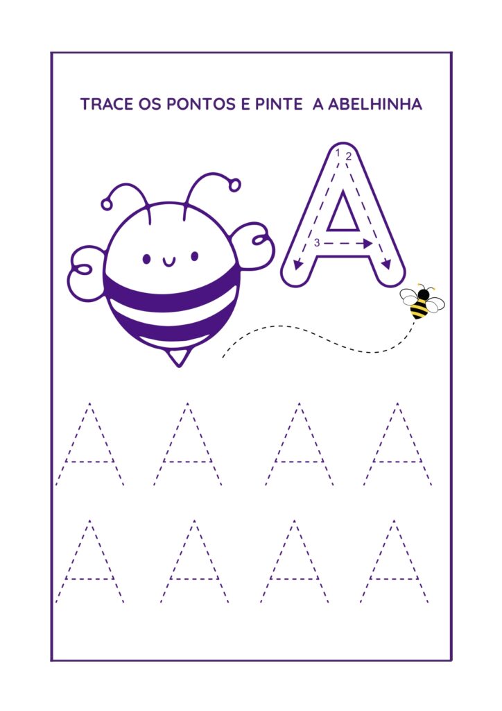 Página do ebook Atividades com a letra A para educação infantil